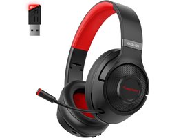 Fuegobird UG-01 - 2.4GHz Draadloze Gaming Headset - RGB - Bluetooth koptelefoon met microfoon - Multiplatform - Geschikt voor Nintendo Switch/PS4/PS5/PC - Zwart Rood