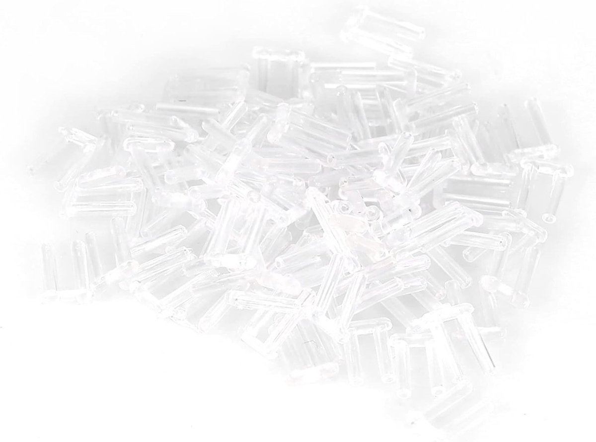 Rimless Brilaccessoires, 100 Stuks, Nieuwe Plastic Compressiesleeves en Montagetools voor Brillen, 3 Opties Beschikbaar (1.4 x 0.8 x 7 mm)