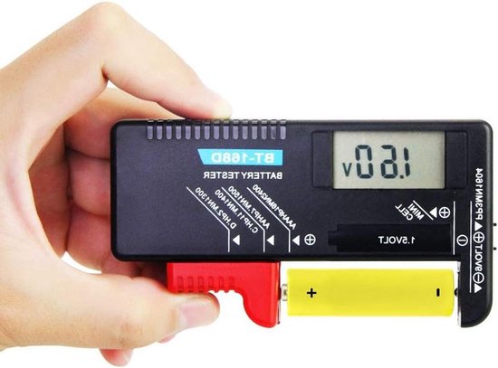 Digitale Accutester - Batterijtester LCD - Batterijconditie Controleren - Werkt zonder eigen stroom - 113 x 64 x 3 cm