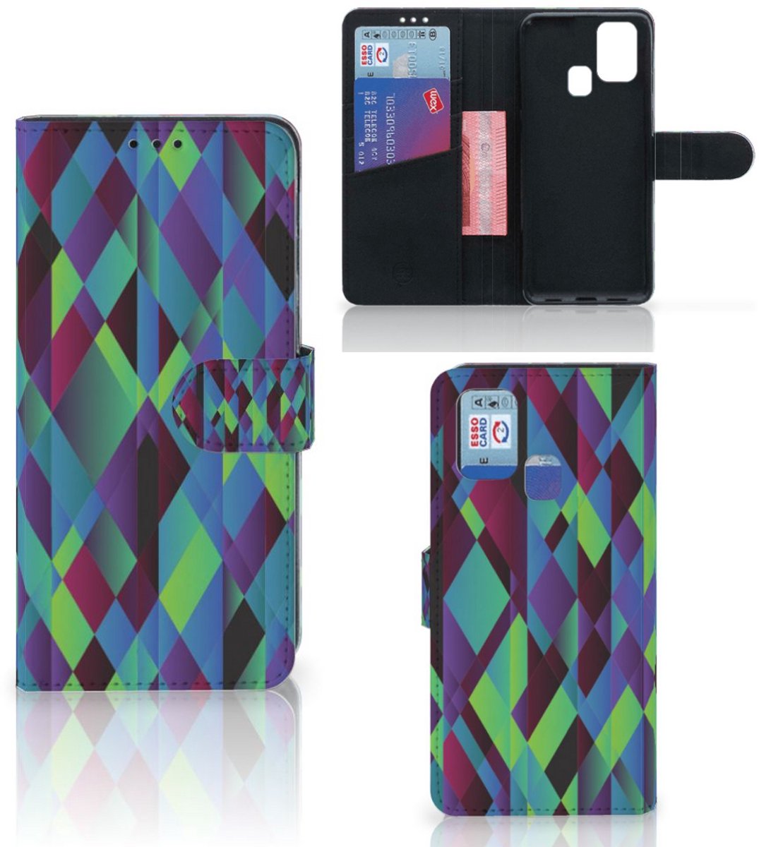 Samsung Galaxy M31 Book Case Abstract Green Blue
