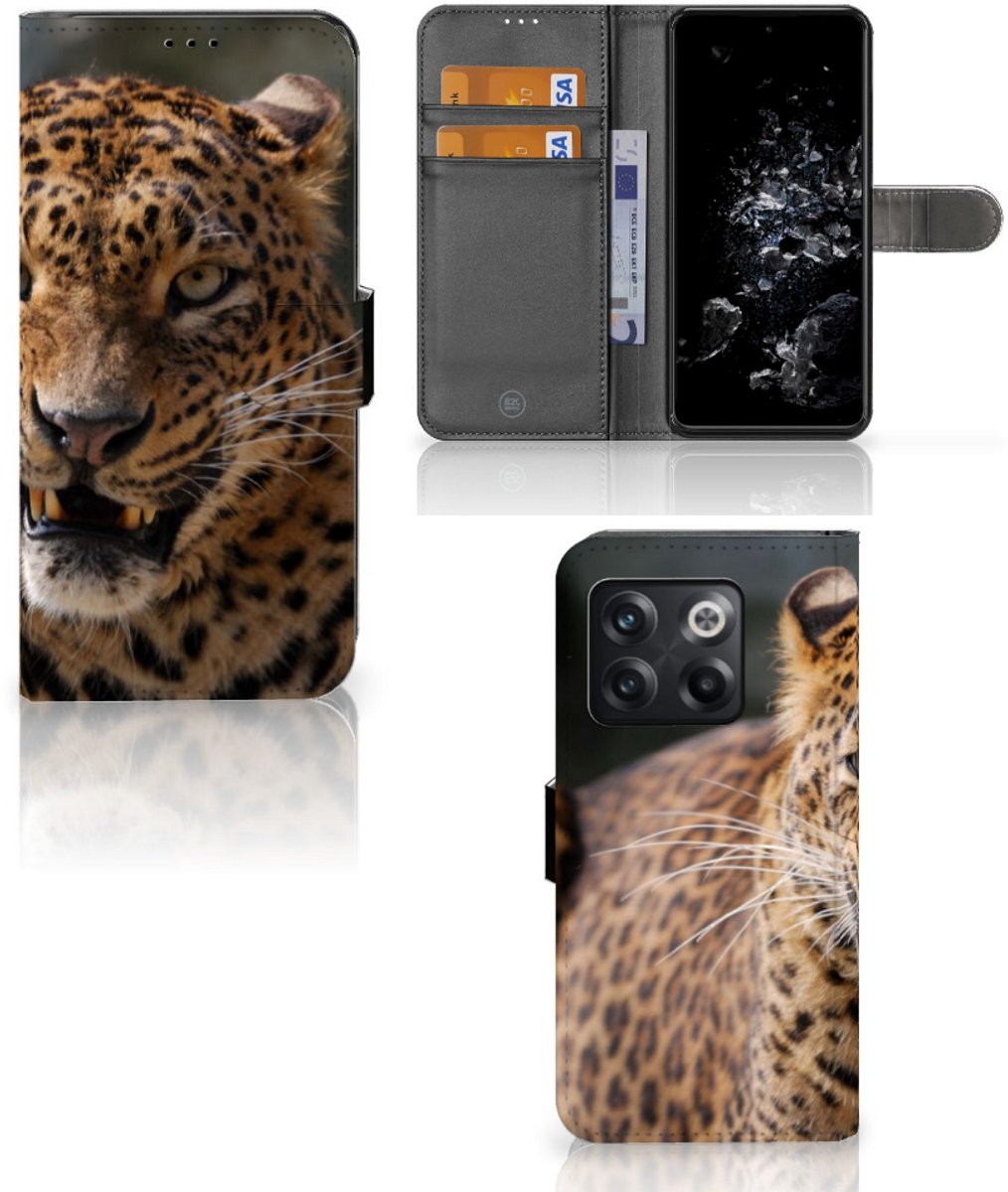 OnePlus 10T Telefoonhoesje met Pasjes Luipaard