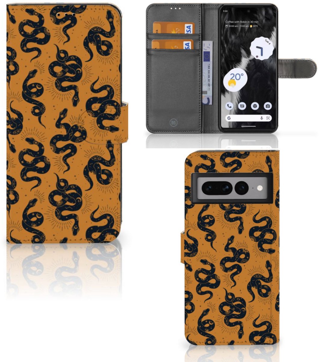 Telefoonhoesje met Pasjes voor Google Pixel 7 Pro Snakes
