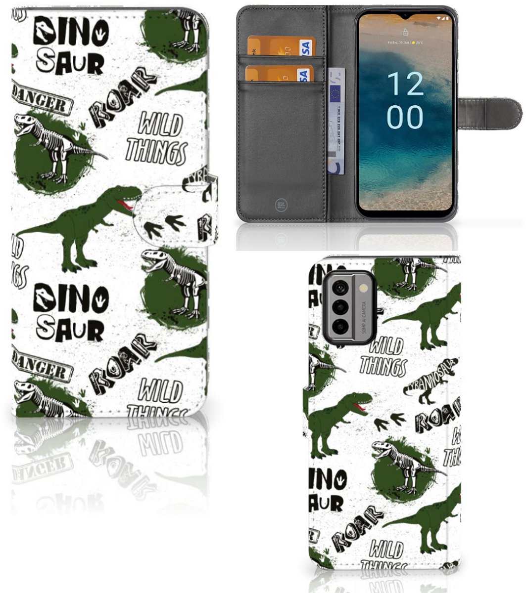 Telefoonhoesje met Pasjes voor Nokia G22 Dinosaurus