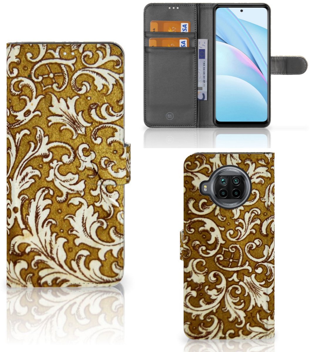 Book Case voor Wallet Case Xiaomi Mi 10T Lite Barok Goud