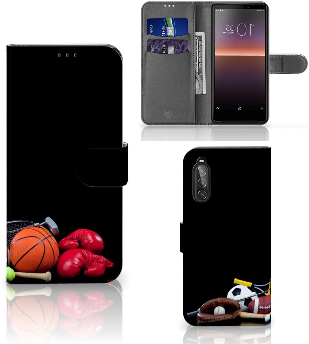 Sony Xperia 10 II Wallet Case met Pasjes Sports