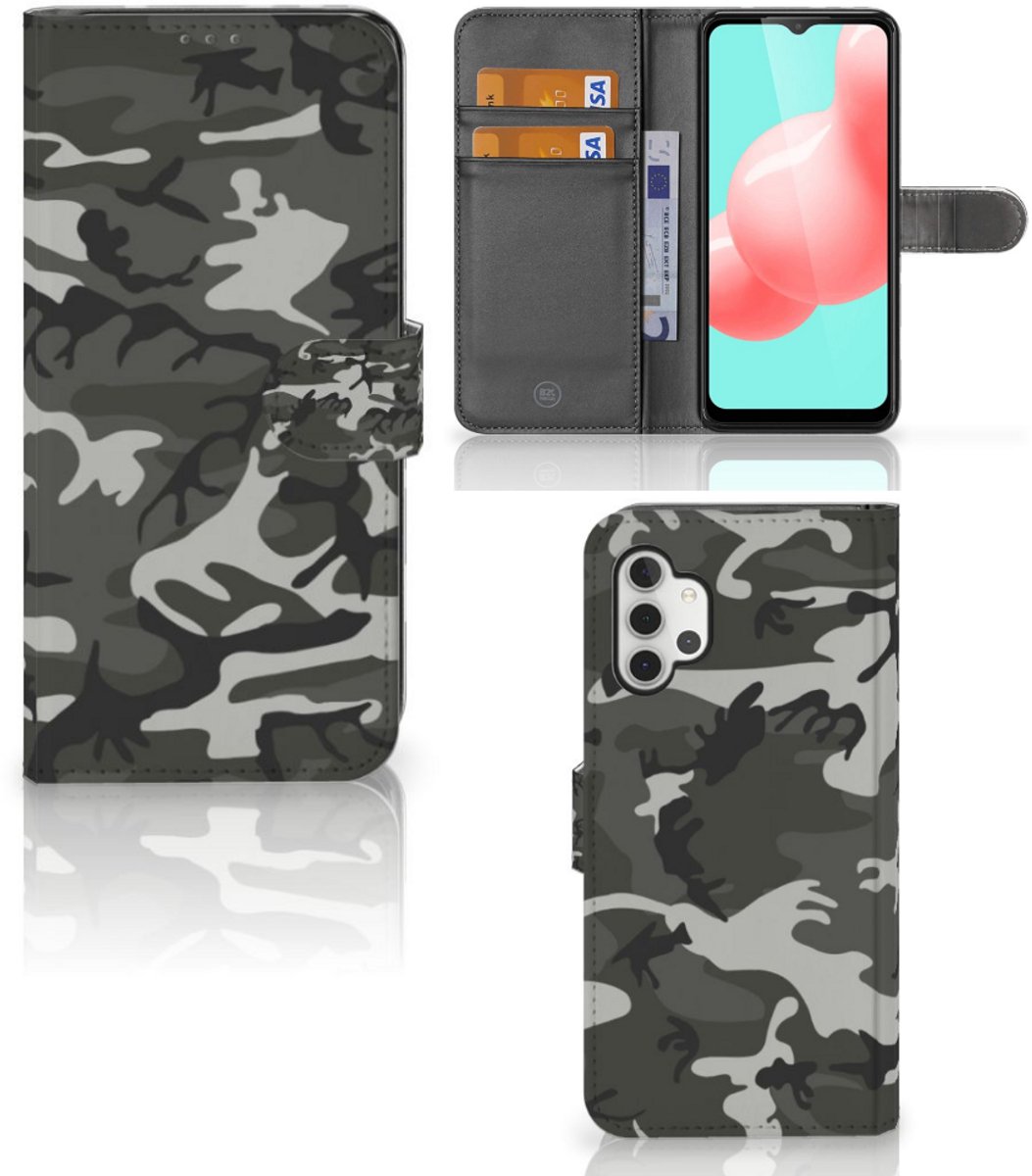 Book Case voor Samsung Galaxy A32 5G Telefoon Hoesje Army Light