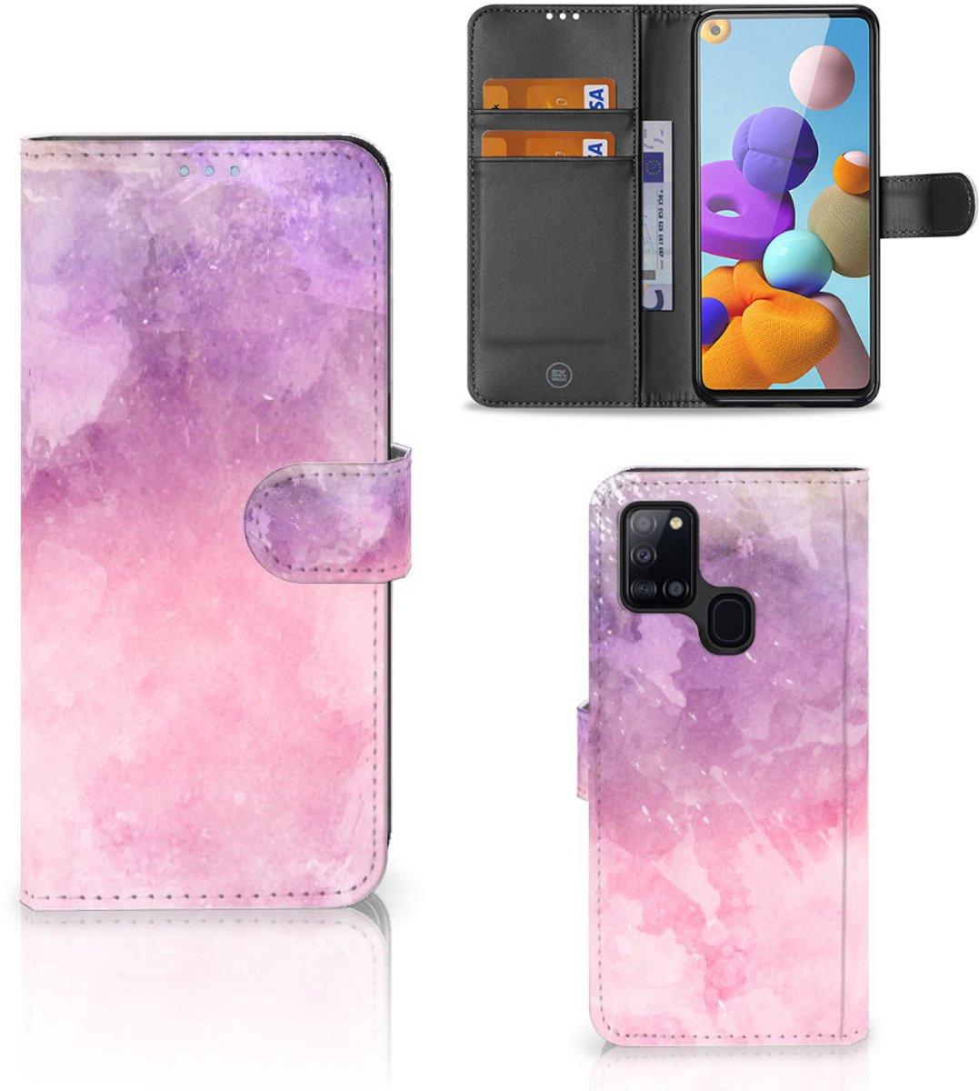 Hoesje Samsung Galaxy A21s Pink Purple Paint