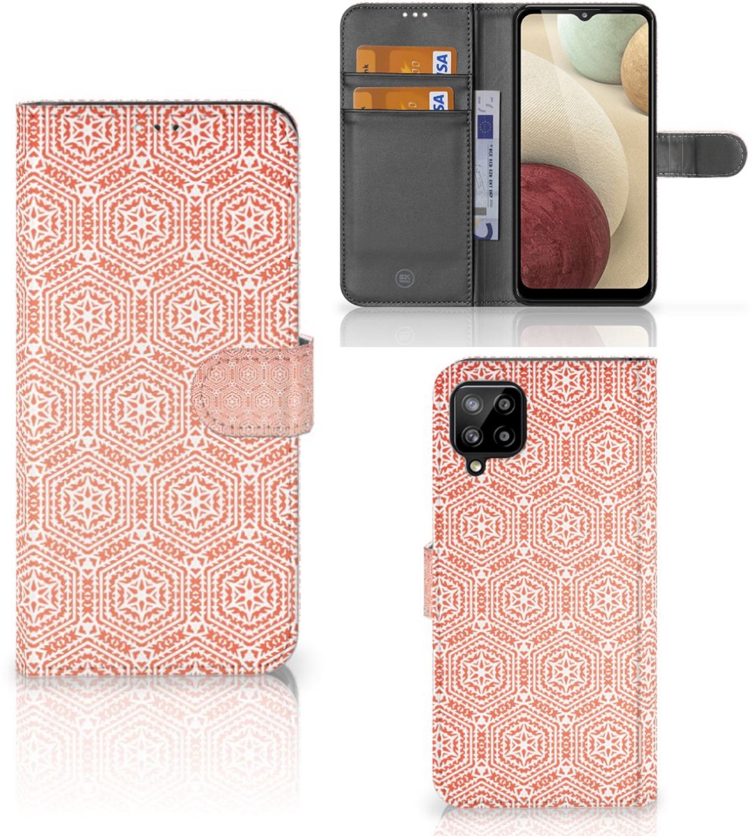 Samsung Galaxy A12 Telefoon Hoesje Pattern Orange