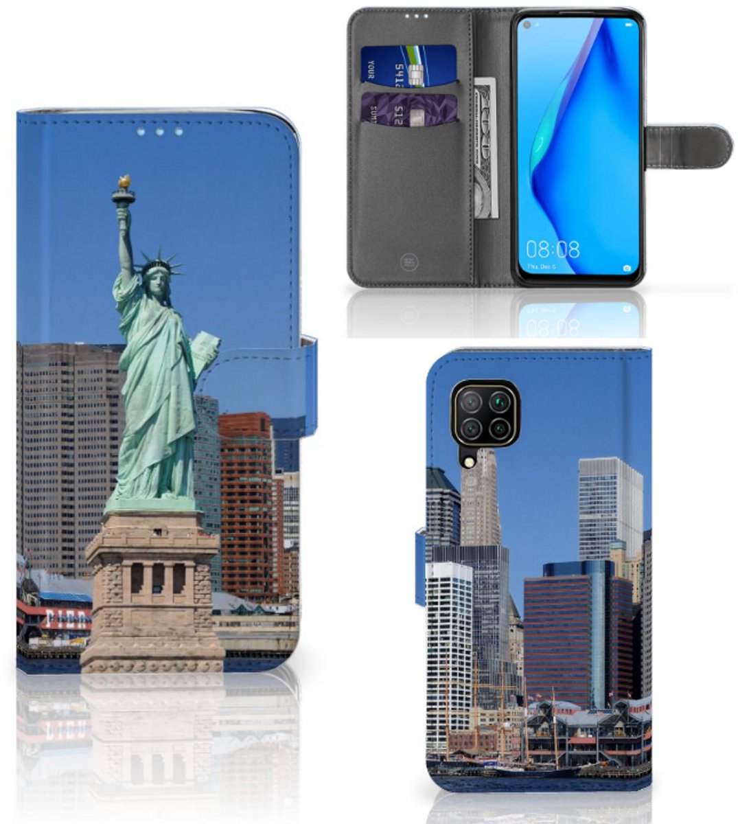 Huawei P40 Lite Flip Cover Vrijheidsbeeld
