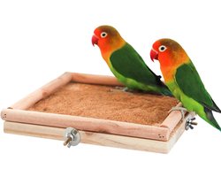 Cosensi - Natuurlijk houten zitstaaf - Klim- en knaagbar - Voor vogels - 20 x 20 cm - Veilig en duurzaam - Geschikt voor papegaaien en parkieten