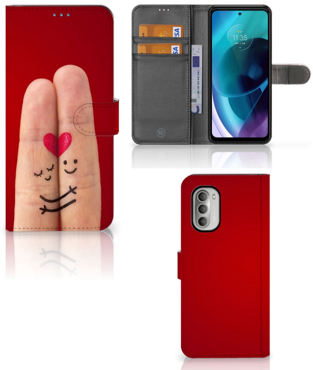 Motorola Moto G51 5G Wallet Case met Pasjes Liefde - Origineel Romantisch Cadeau