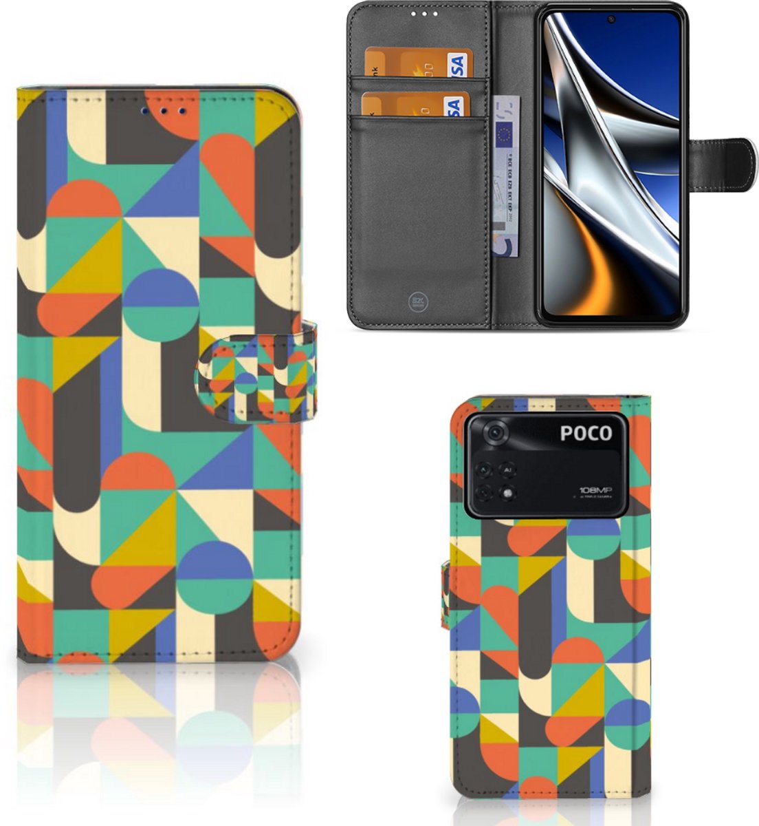 Book Case voor Xiaomi Poco X4 Pro 5G Telefoon Hoesje Funky Retro