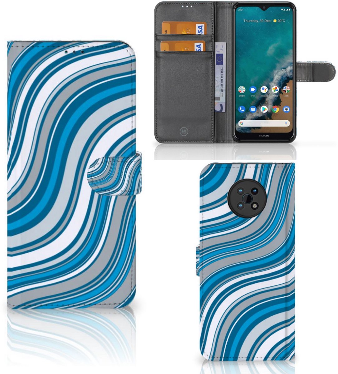 Nokia G50 Telefoon Hoesje Waves Blue