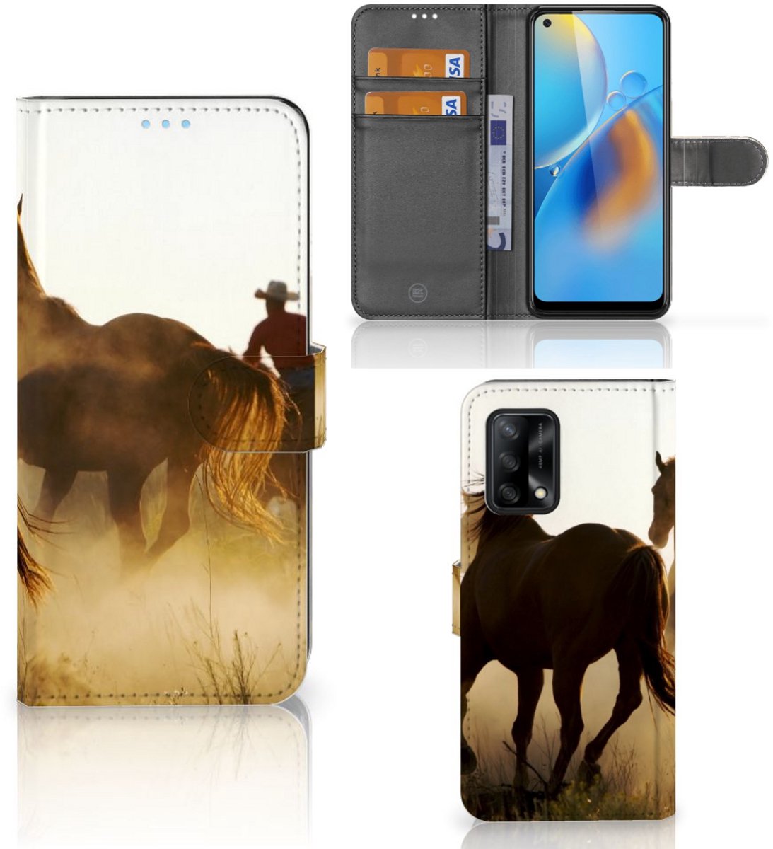 OPPO A74 4G Telefoonhoesje met Pasjes Design Cowboy