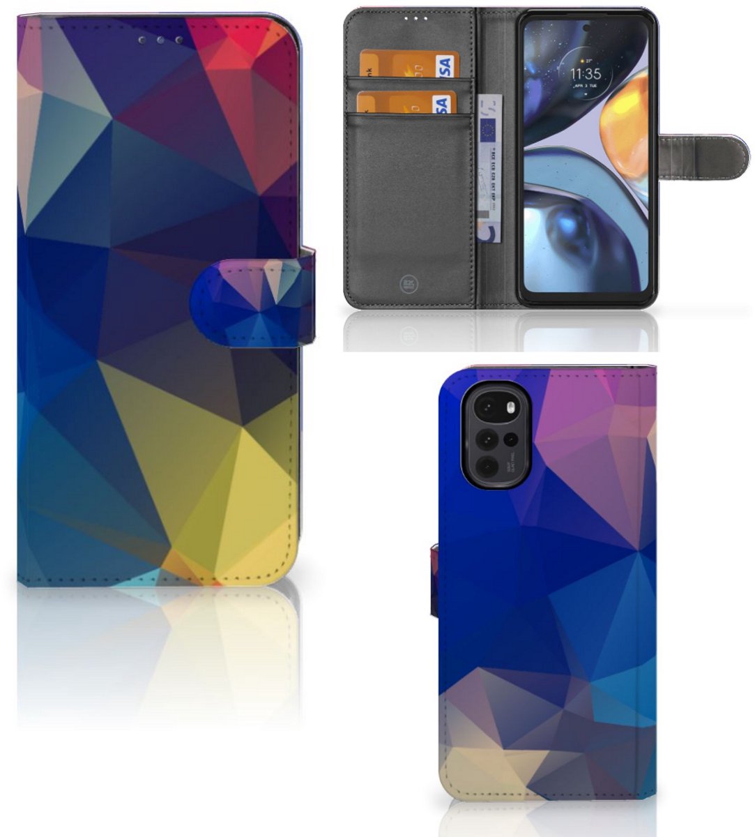 Motorola Moto G22 Book Case Polygon Dark