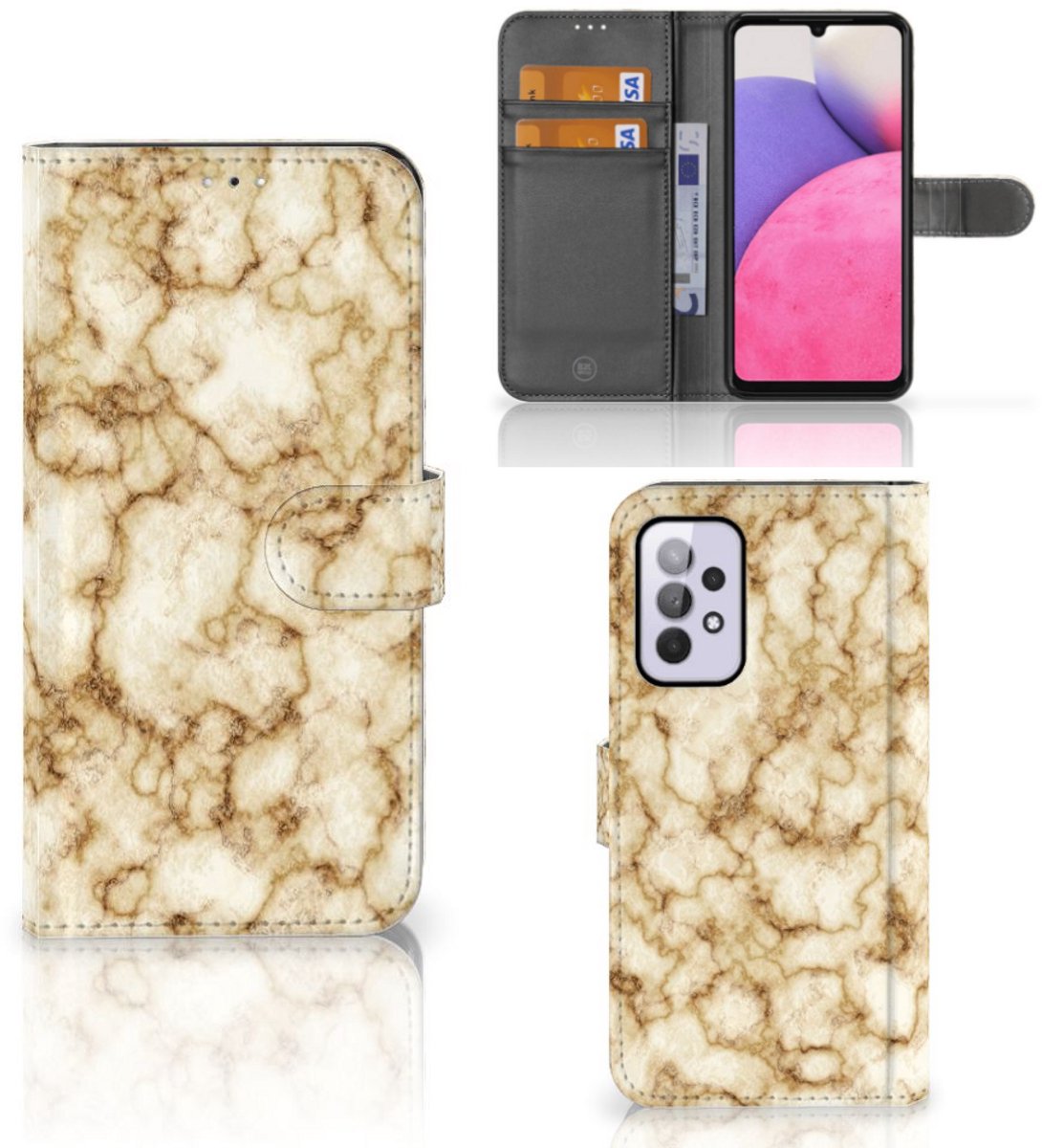 Samsung Galaxy A33 5G Bookcase Marmer Goud