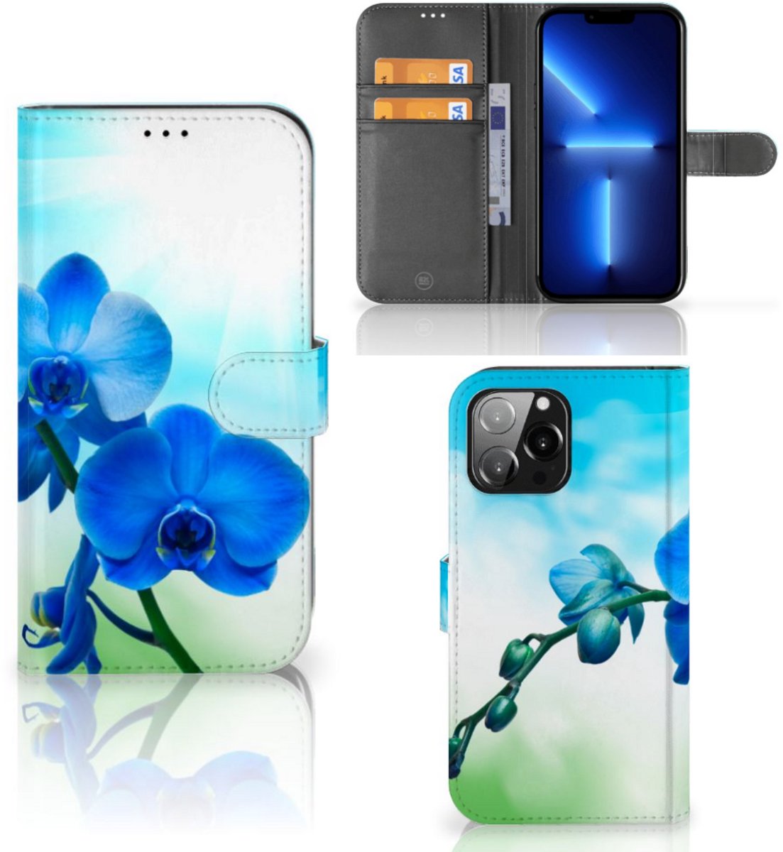 iPhone 13 Pro Max Hoesje Orchidee Blauw - Cadeau voor je Moeder