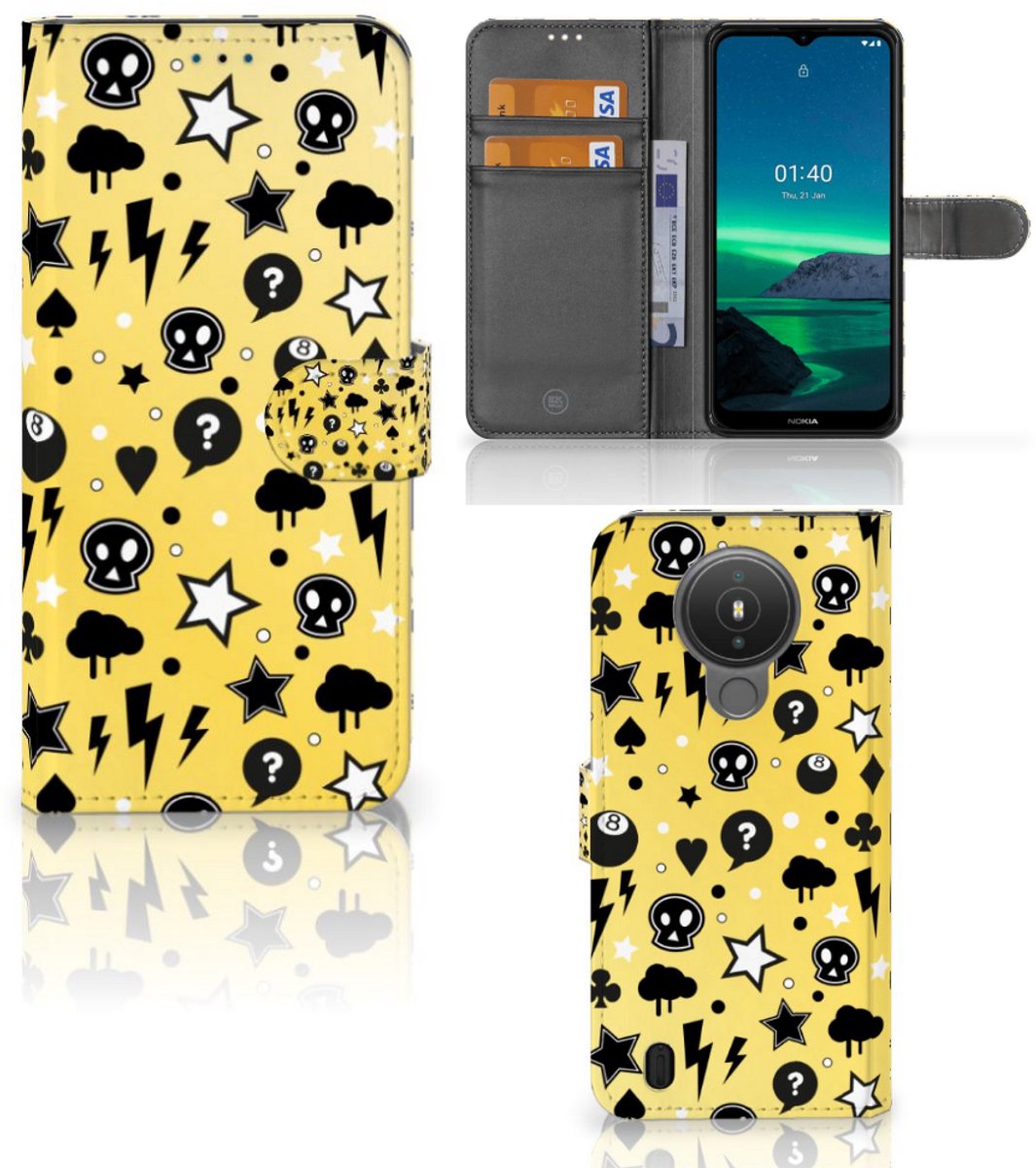 Telefoonhoesje met Naam Nokia 1.4 Punk Geel