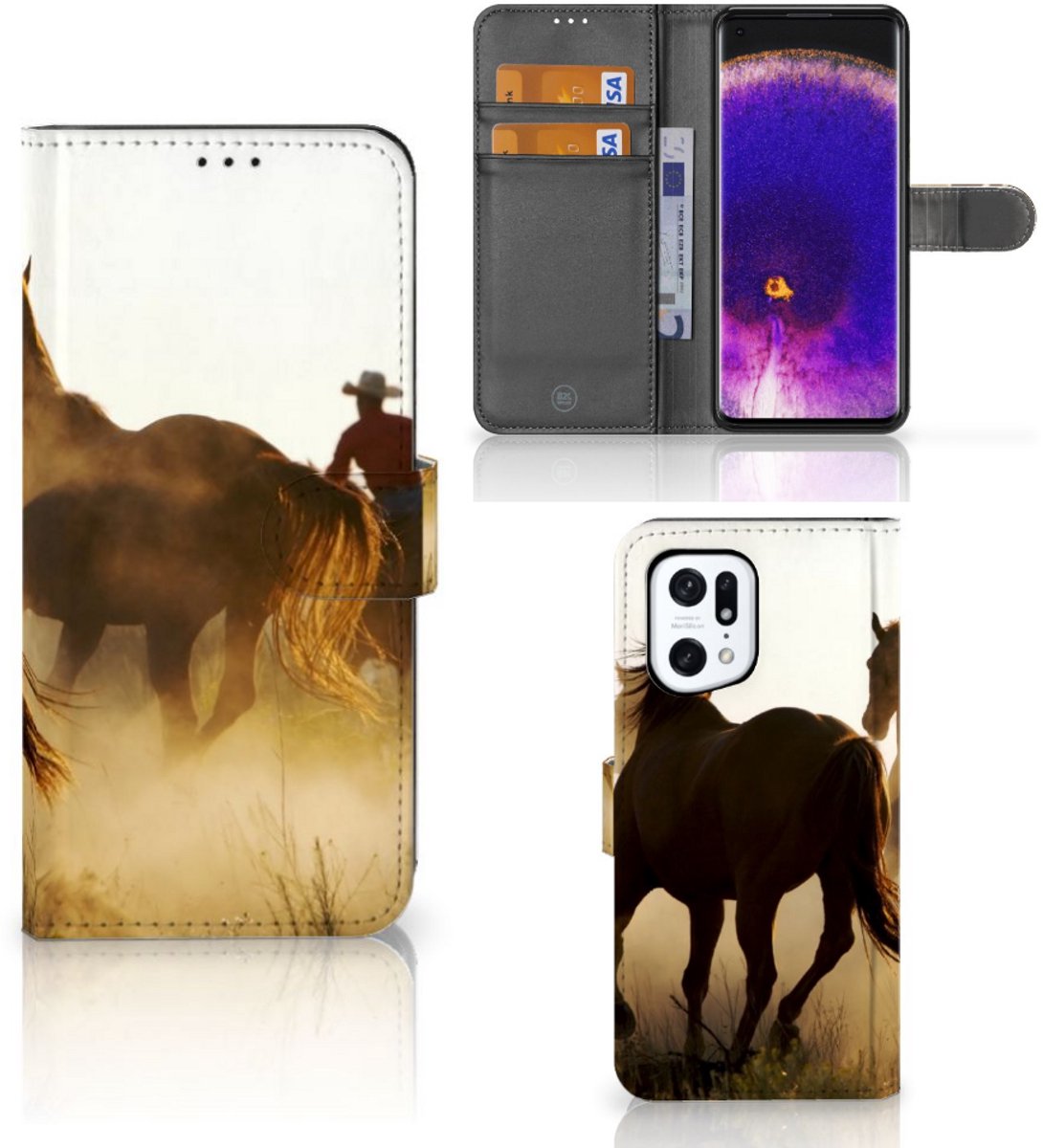 OPPO Find X5 Pro Telefoonhoesje met Pasjes Design Cowboy