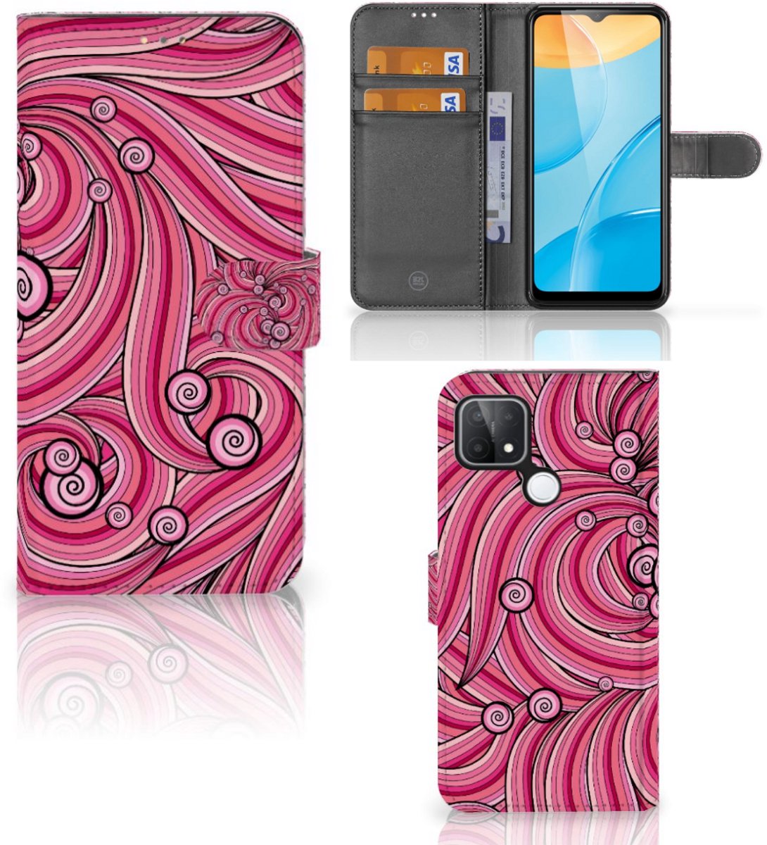 OPPO A15 Hoesje Swirl Pink