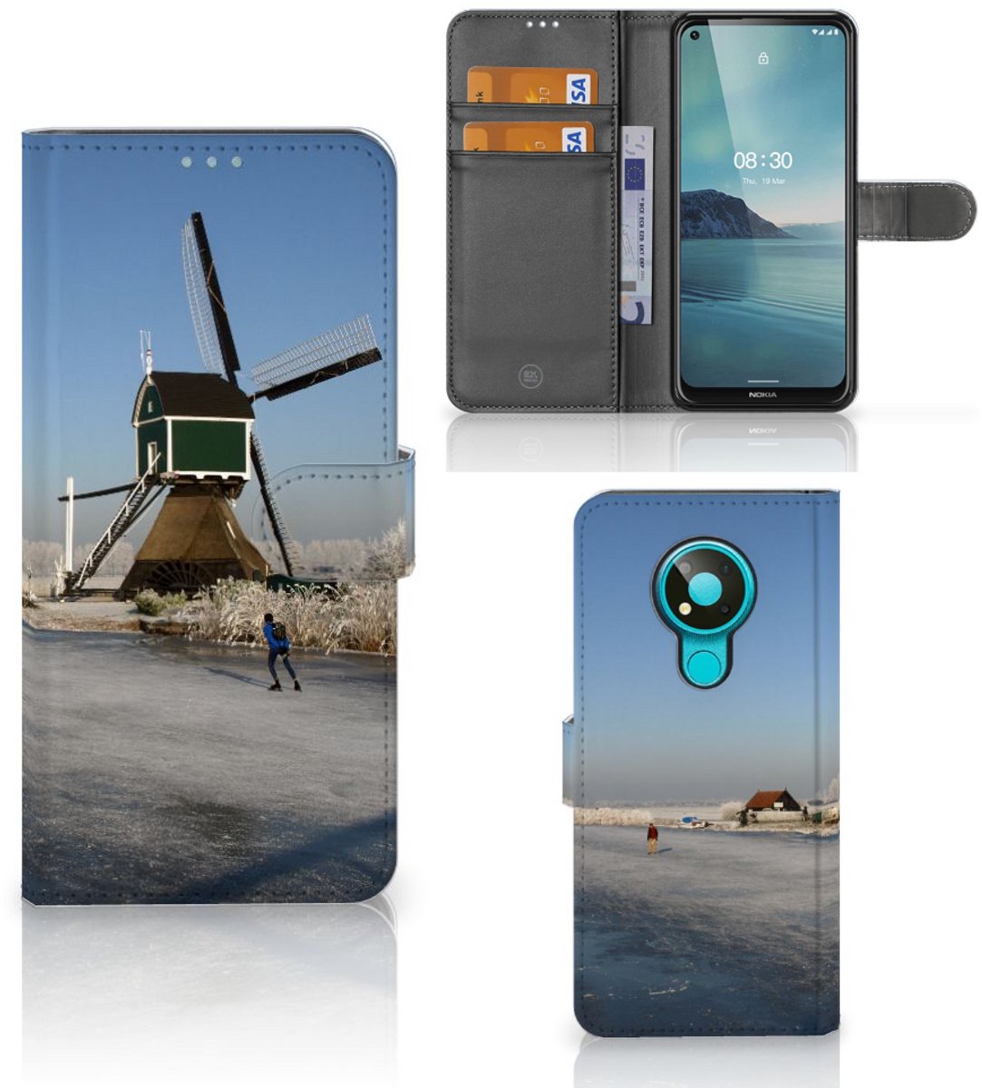 Nokia 3.4 Flip Cover Schaatsers