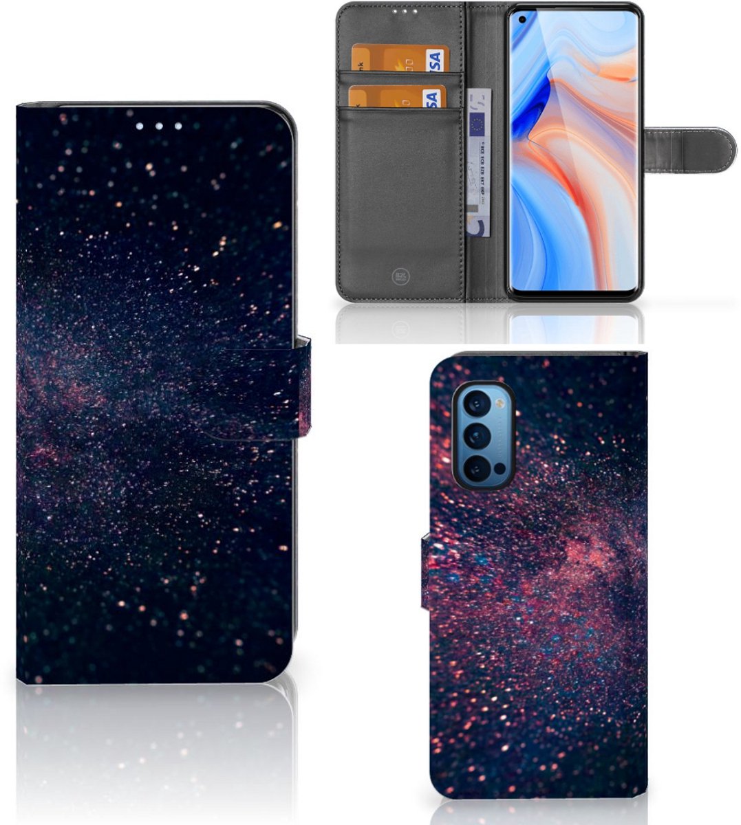 OPPO Reno 4 Pro 5G Book Case Stars