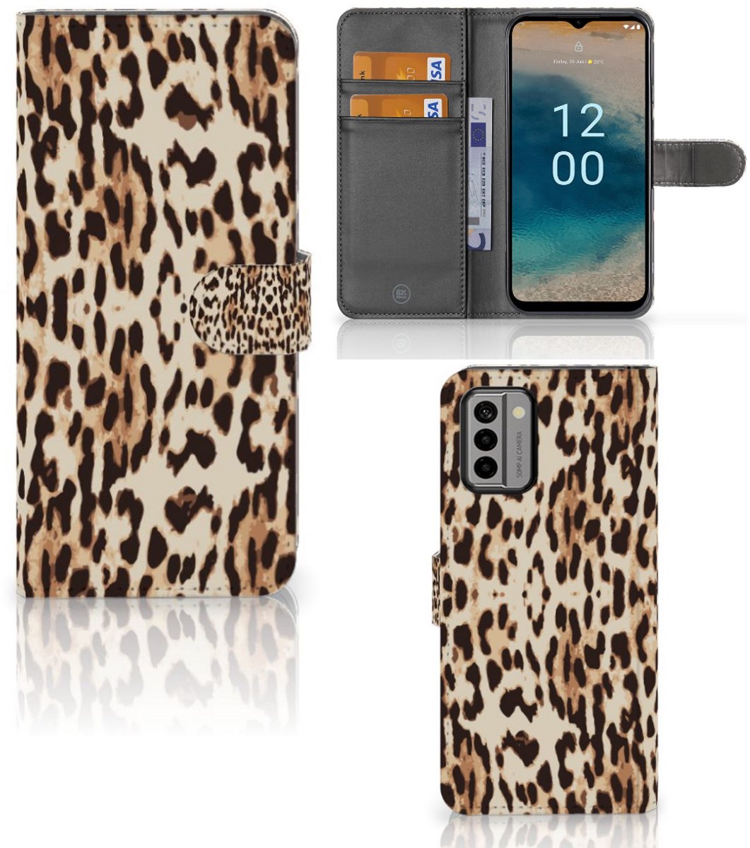 Nokia G22 Telefoonhoesje met Pasjes Leopard