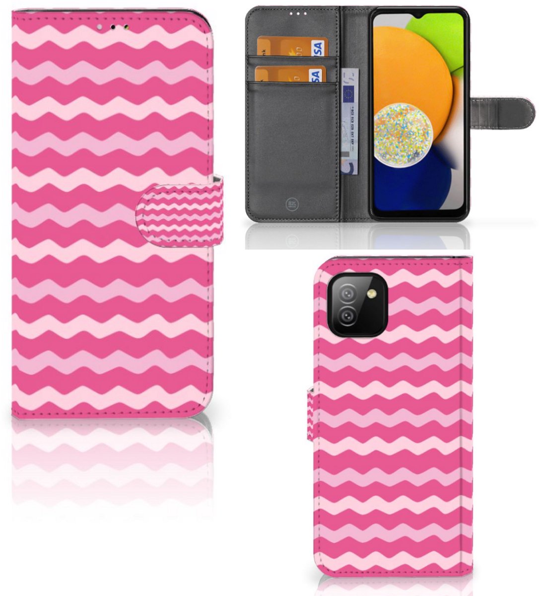 Samsung Galaxy A03 Telefoon Hoesje Waves Pink