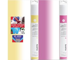 Cricut Kleur veranderende opstrijkbare vinyl rollen bundel - UV geactiveerde kleurverandering warmteoverdracht vinyl rol, thermische HTV voor doe-het-zelf shirts en aangepaste kleding, lichtgevoelige aangepaste strijkambachtelijke projecten