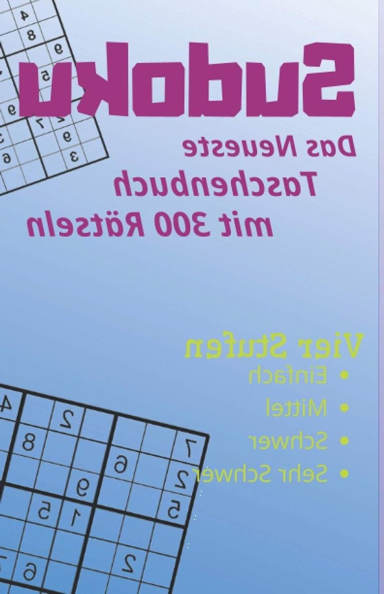 Sudoku Boek - Puzzelboek Sudoku - Hersenen Trainen - 300 Nieuwe Puzzels - 13.97 x 0.89 x 21.59 cm - Blauw