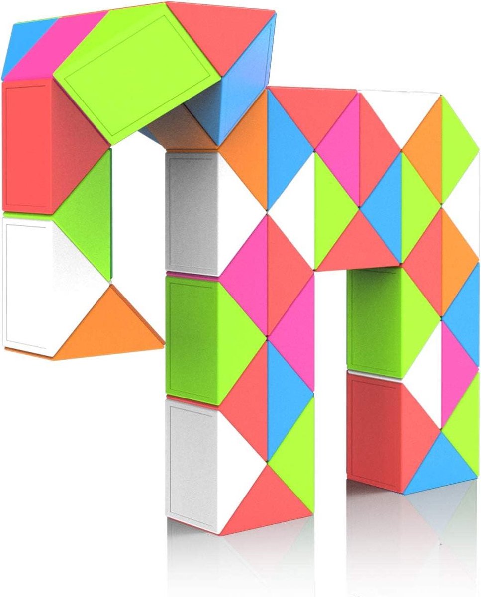 Magische Slang Puzzel - IQ Speelgoed Draai Kubus - Hersenen Trainen - 48 Segmenten Flexibel - 136 x 102 mm