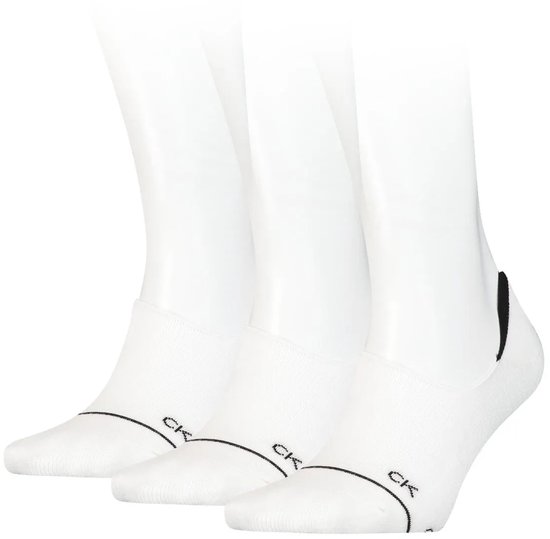 Calvin Klein Women's Footies High Cut - 3 paires de footies CK Wit - Taille 37-41