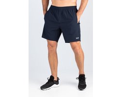 Sjeng Sports SET Heren Tennis Short Blauw Geweven Stretch Verstelbaar Ideaal voor Heren Tennis Kleding en Sportbroeken