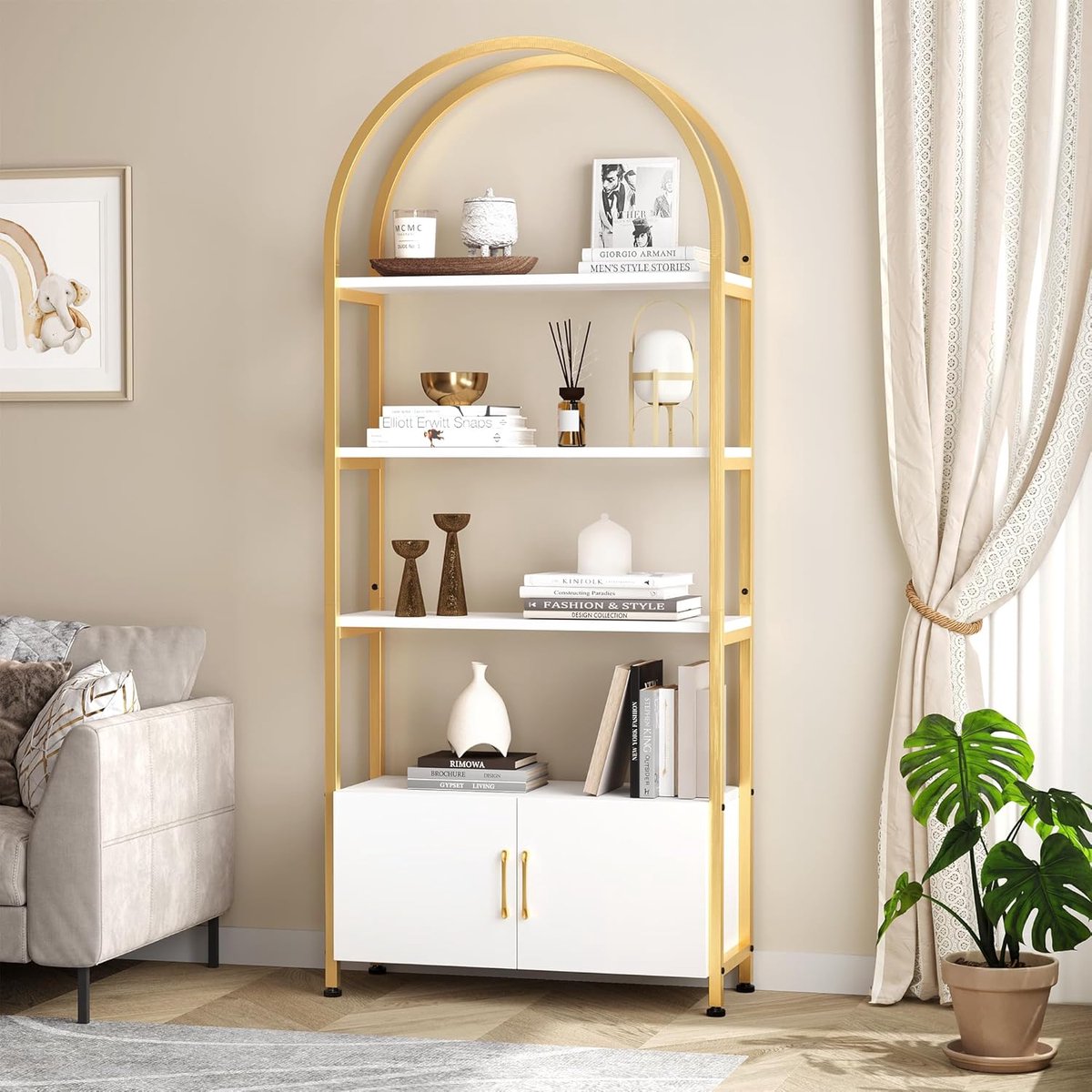 Luxe Boekenkast – Wit – 80x28x182 cm – Industrohome