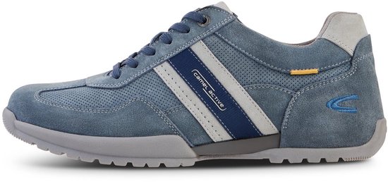 camel active Leren sneakers met klassieke vetersluiting - Maat menswear-44 - Blauw