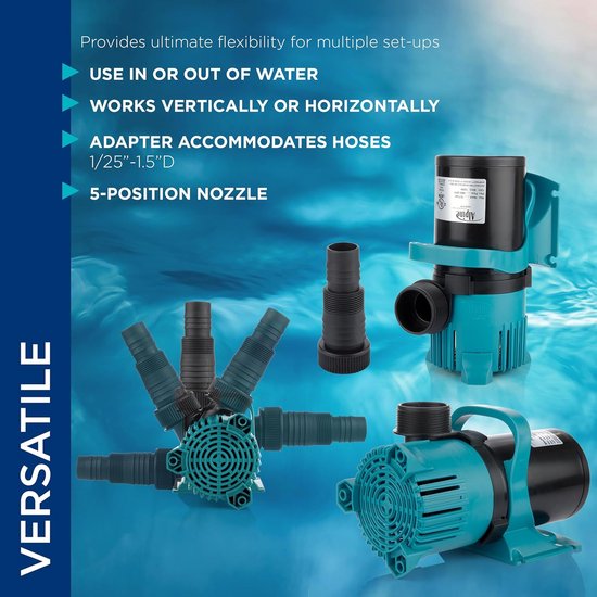 Alpine Corporation 3000 GPH Vortex energiebesparende pomp voor vijvers, fonteinen, watervallen en watercirculatie — afbeelding 2