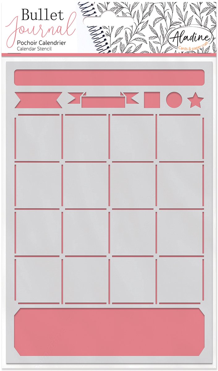 Aladine Bullet Journal stencil A5 kalender sjabloon creatief.