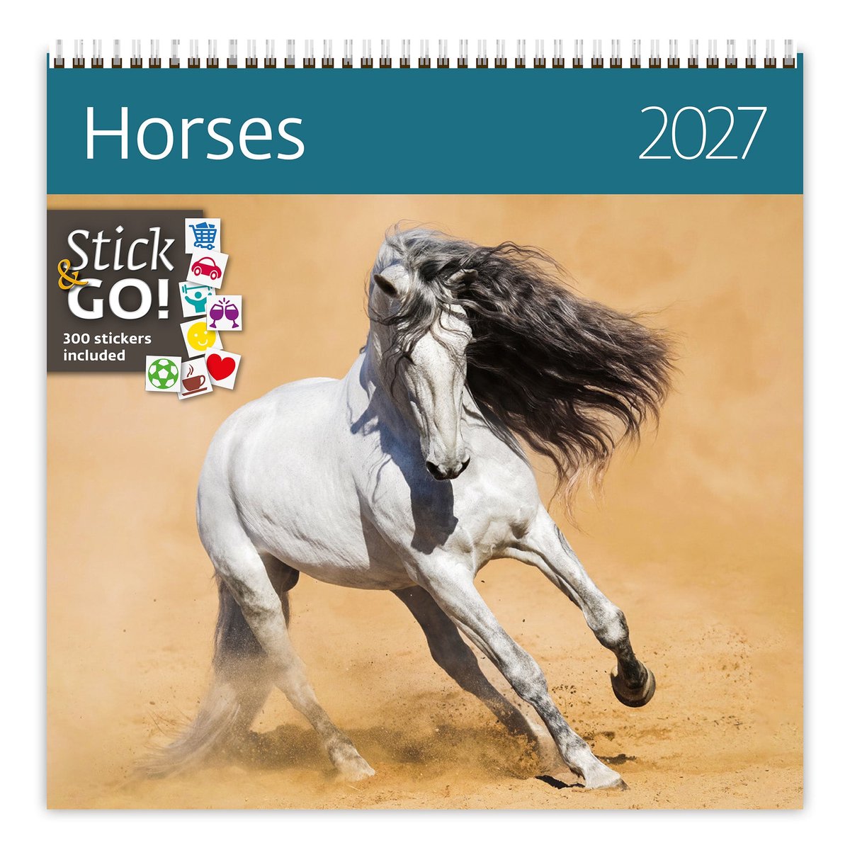 CA03-2027 Schrijvende kalender 30 x 30 paarden
