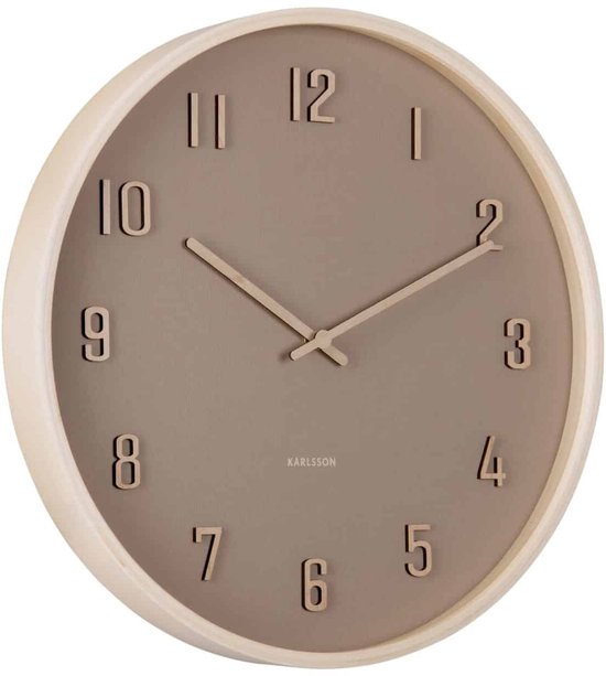 Karlsson Horloge murale Nervadura - Brun doux - 40.8x40.8x40.8cm - Bois - Horloge Murale - Moderne