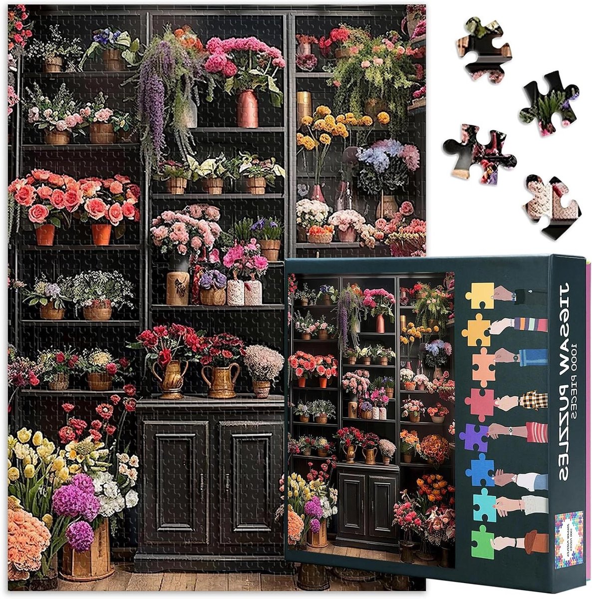 Legpuzzel Bloemen - Puzzel Volwassenen - Familie Activiteit - 1000 Stukjes - 50x70 cm - Multicolor