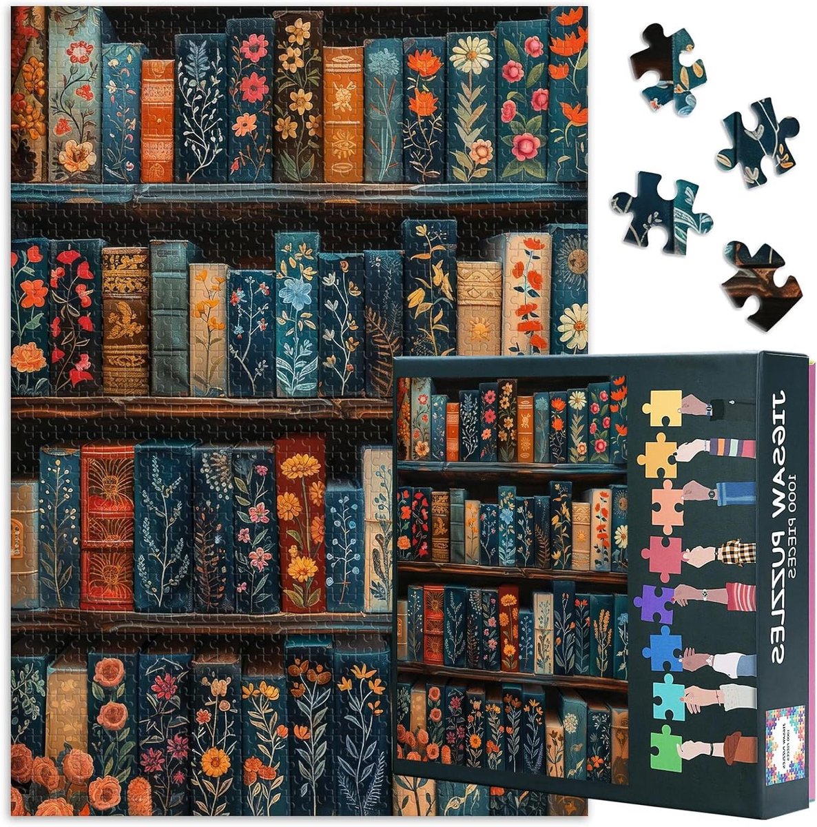 Puzzel 1000 stukjes - Legpuzzel Volwassenen - Ontspannend Tijdverdrijf - Gedetailleerd Bloementhema - 70 x 50 cm - Boeken