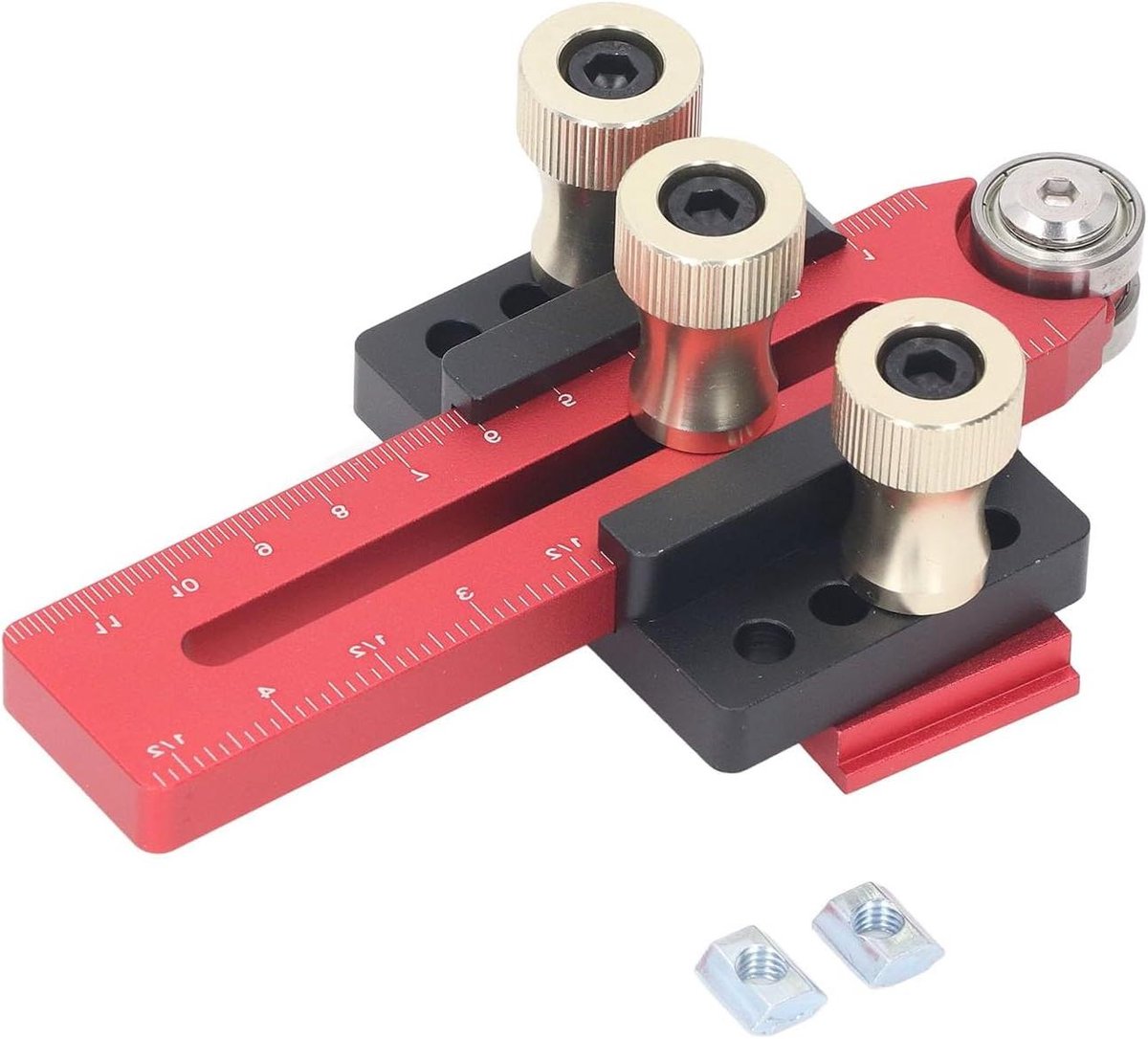 Tafelcirkelzaag Geleider - Zaagtafel Accessoire - Nauwkeurig Zagen - Verstelbare Lengte - 328 g - Rood Zwart