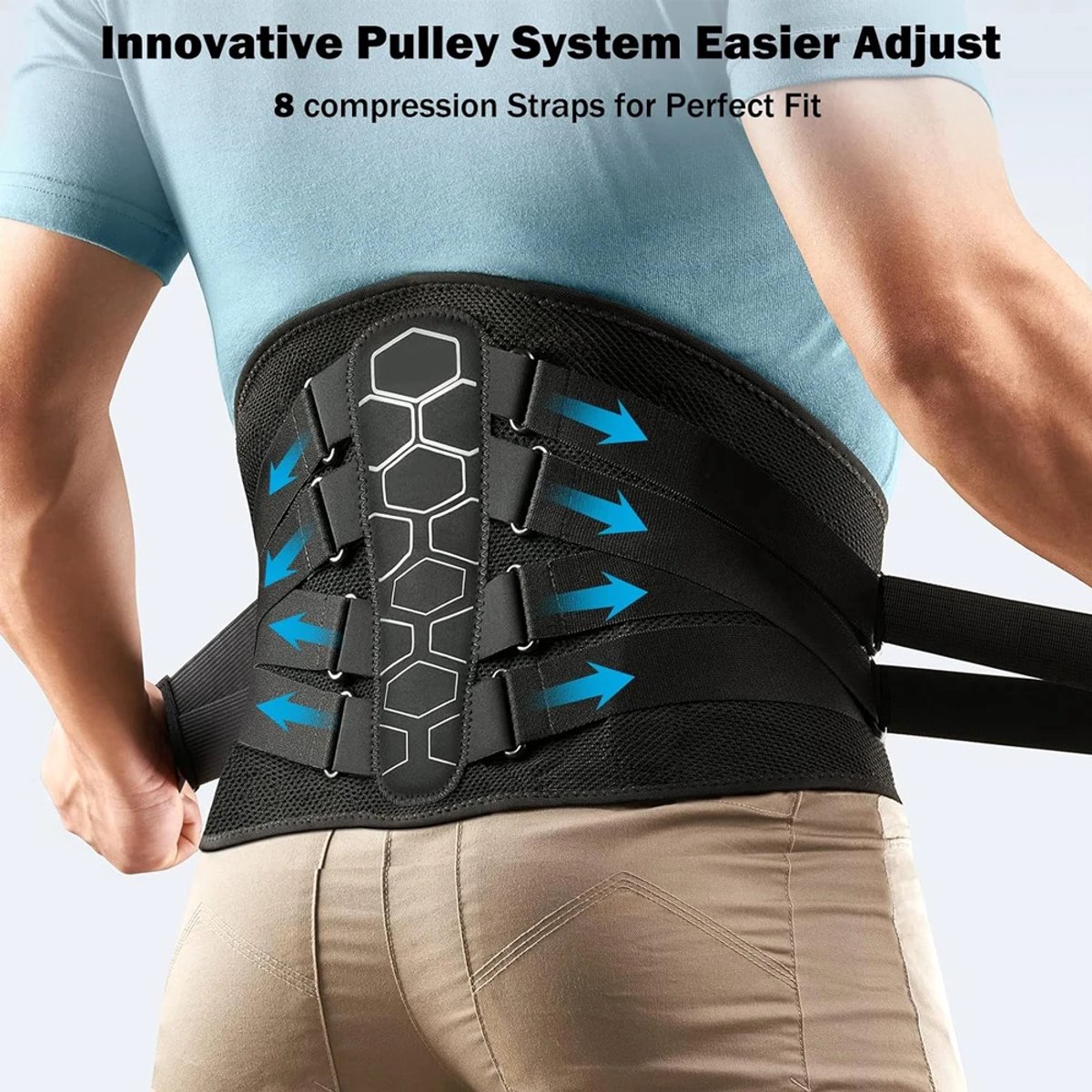 Rugbrace voor Lage Rugpijn – Rugsteun bij Ischias, Hernia en Scoliose – Lendensteun Band voor Rugpijn Verlichting – Comfortabele en Lichtgewicht Rugbrace met Zachte Pad - Maat XXL