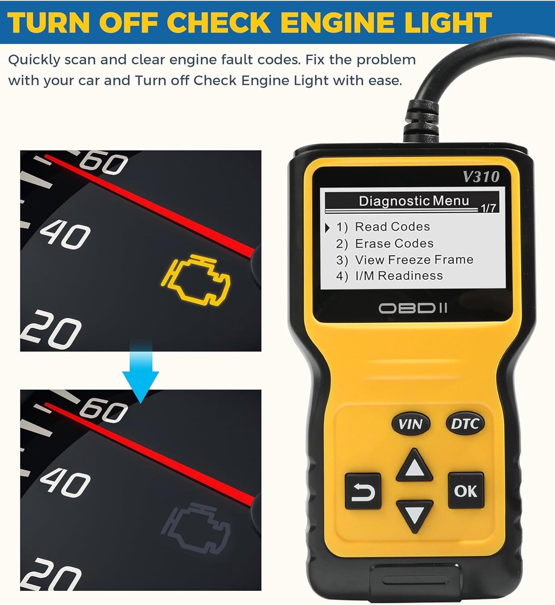 OBD2 Scanner | Auto Uitlezen & Storing Verwijderen | Diagnose Apparaat | EOBD | Live Data | NL Taal | Plug & Play | Alle Merken Vanaf 1996 | Nederlandse Handleiding thumbnail 2