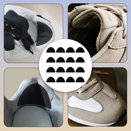 Teen Beschermers Schoenen - Schoen Verstevigers - Schoenen Repareren - Schokabsorberend - 11.5x7cm - Zwart — afbeelding 4