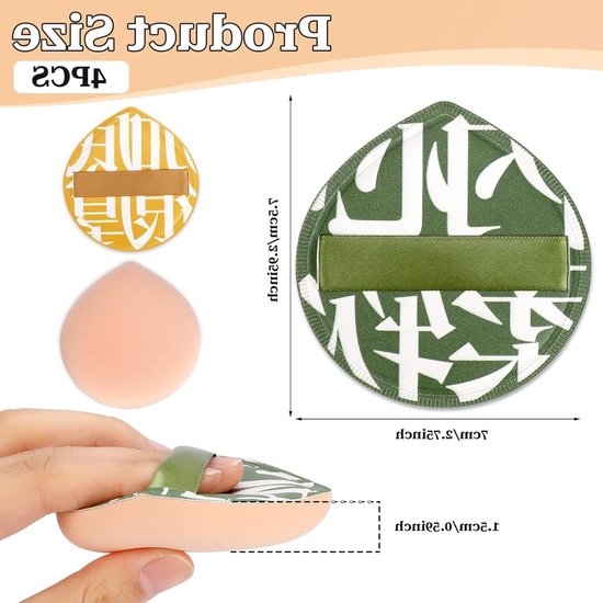 Korean Make-up Spons Set van 4 voor Foundation, Concealer en Poeder - Ideaal voor Liquid, Crème en Poeders