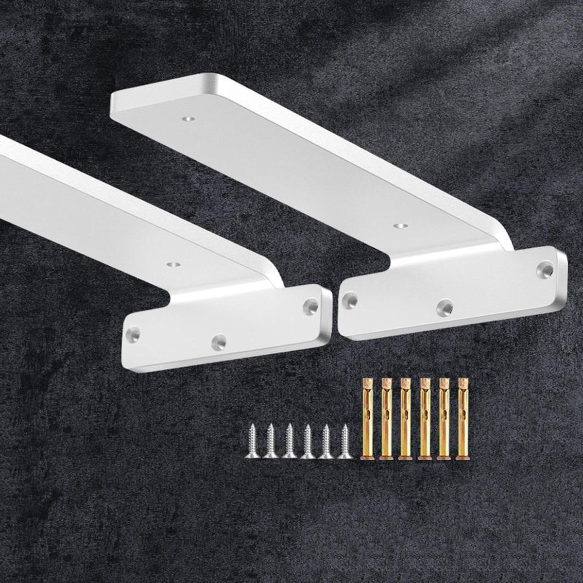 Planksteunen - Muursteunen Plank - Planken Ophangen - Versterkte Driehoekige Structuur - 10cm - Wit