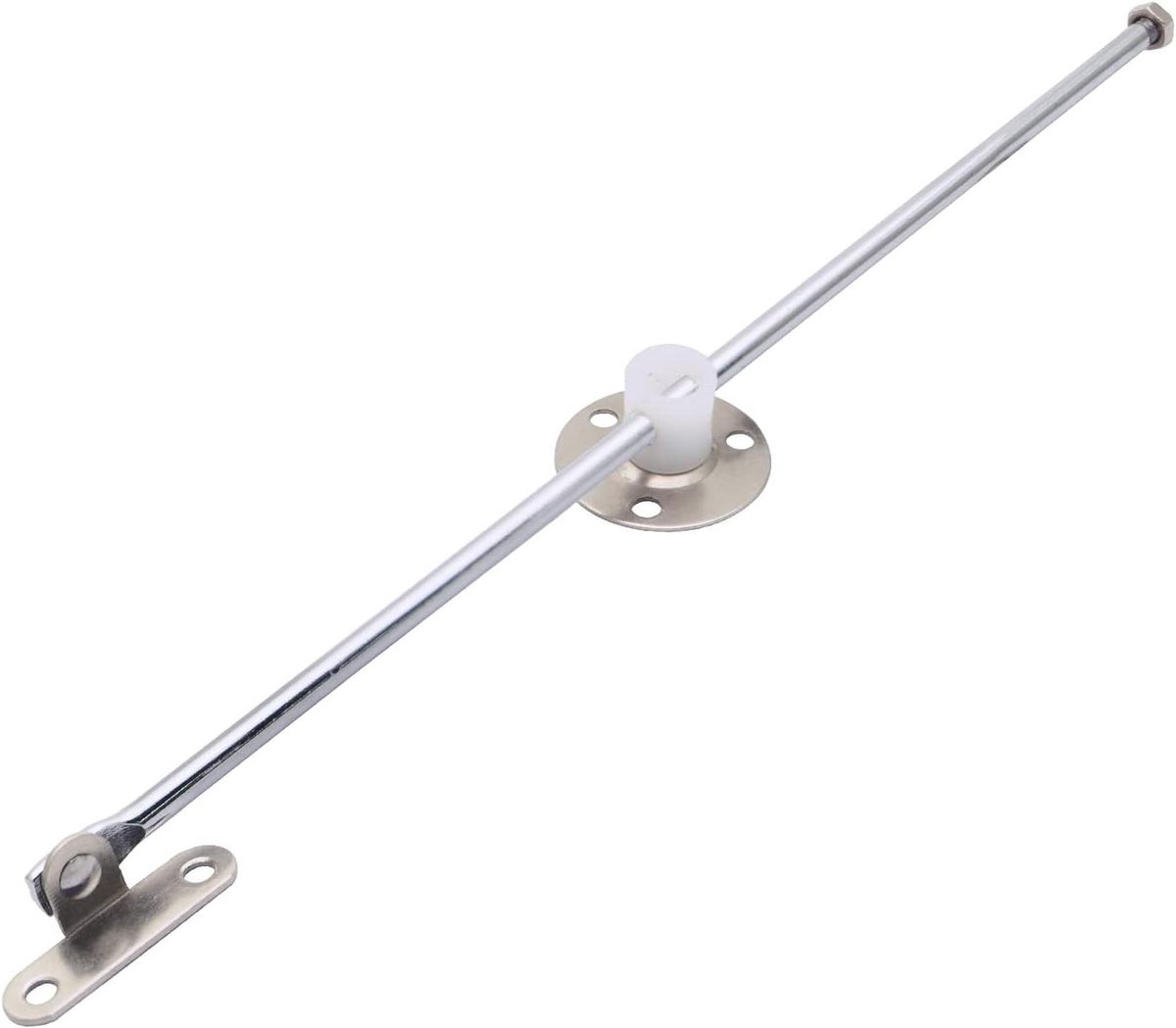 Kast Scharnier - Dekselsteun Deurdemper - Kastdeur Ondersteunen - Roestvrij Staal - 22cm Lengte - Zilver