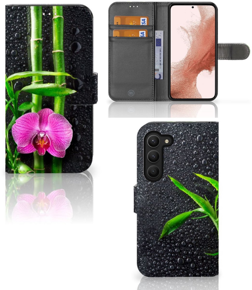 Boekhoesje voor Samsung Galaxy S23 Hoesje Orchidee