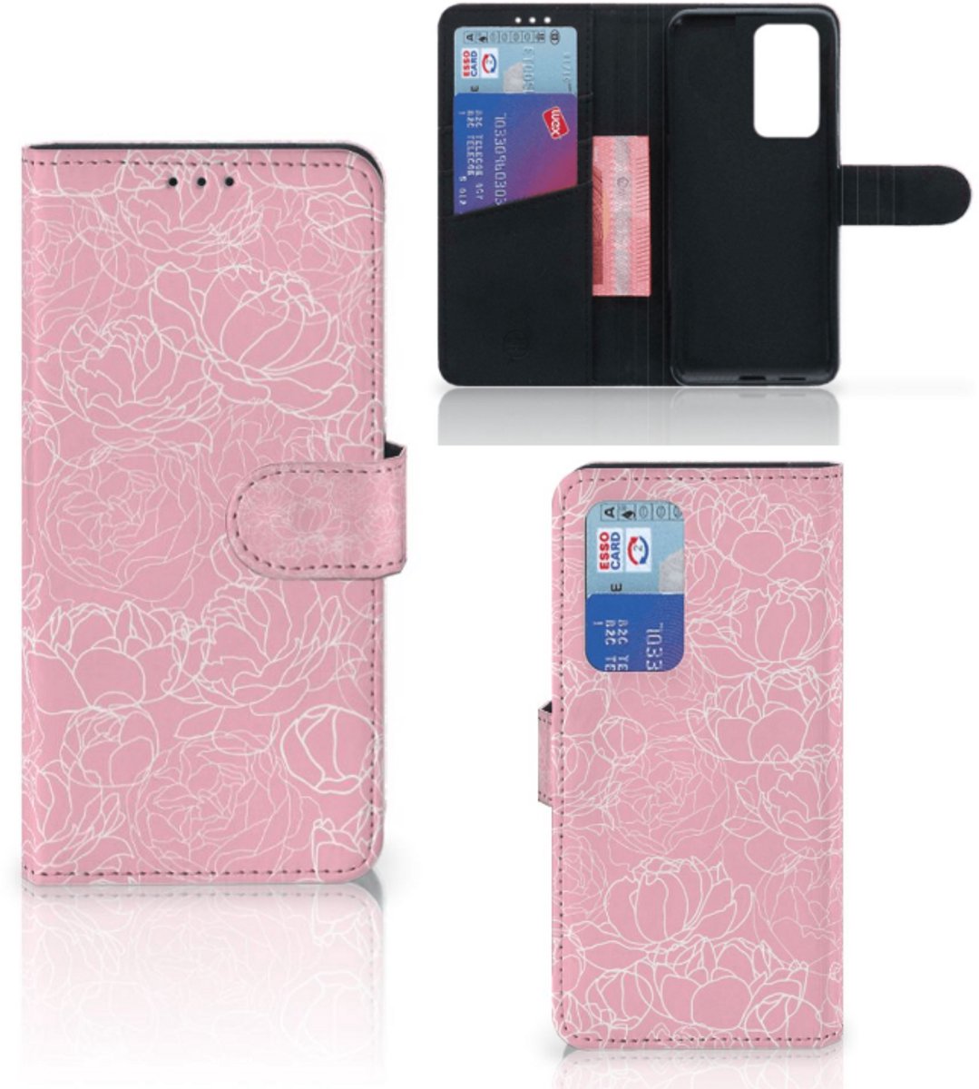Huawei P40 Pro Hoesje White Flowers